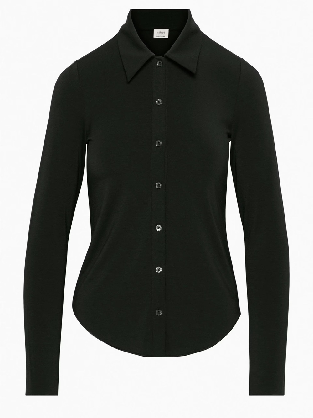 Aritzia POSE Black Long-Sleeve Button-Up Shirt - Picture 1 of 4